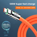 3-in-1 USB Fast Charger Cable for iPhone & Type-C